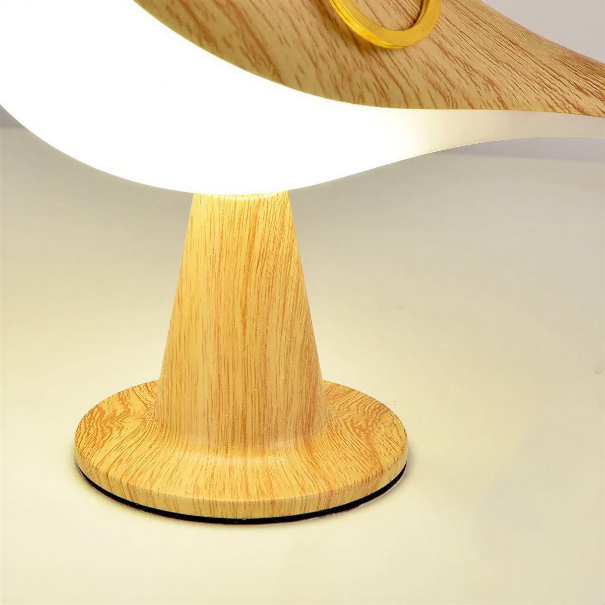Rechargeable Bird Styled Wooden Table Lamp With Battery Operation And Touch Control