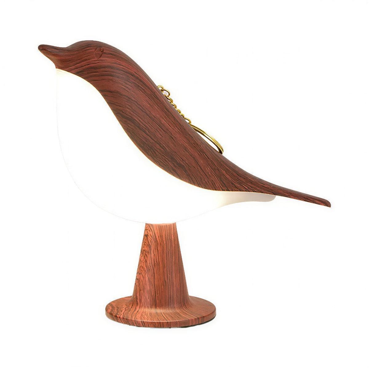 Rechargeable Bird Styled Wooden Table Lamp With Battery Operation And Touch Control