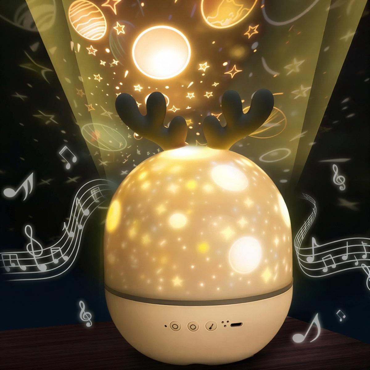 Reindeer Galaxy Star Projector Night Light With Rotating Music Effects