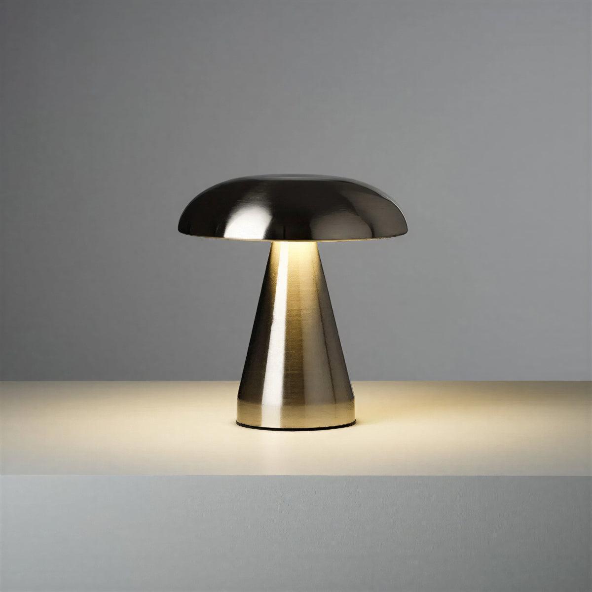 Retro Mushroom Styled Rechargeable Table Lamp With Battery Operated Light