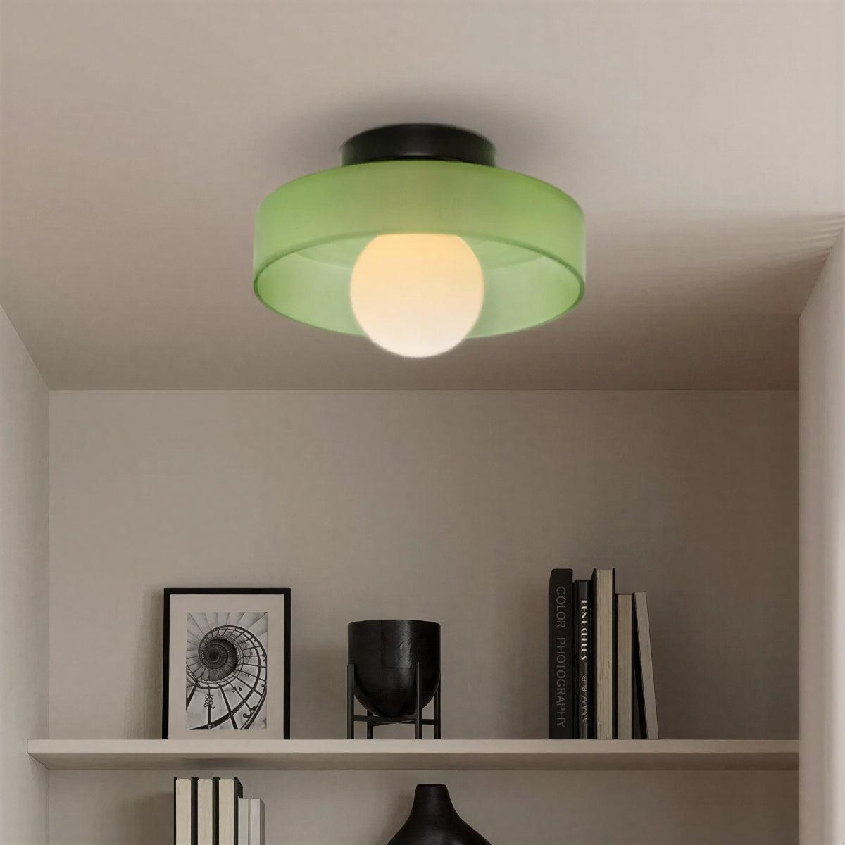 Round Flush Mount Bauhaus Styled Ceiling Light With Ambient Glow