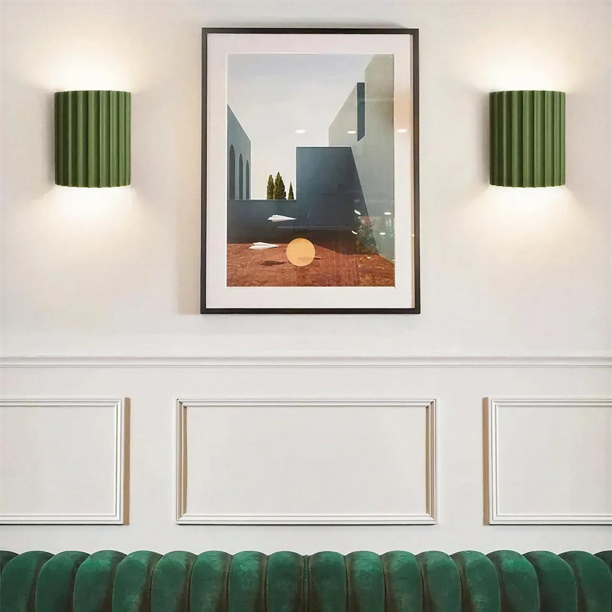 Round Fluted Wall Lamp With Up Down Lighting