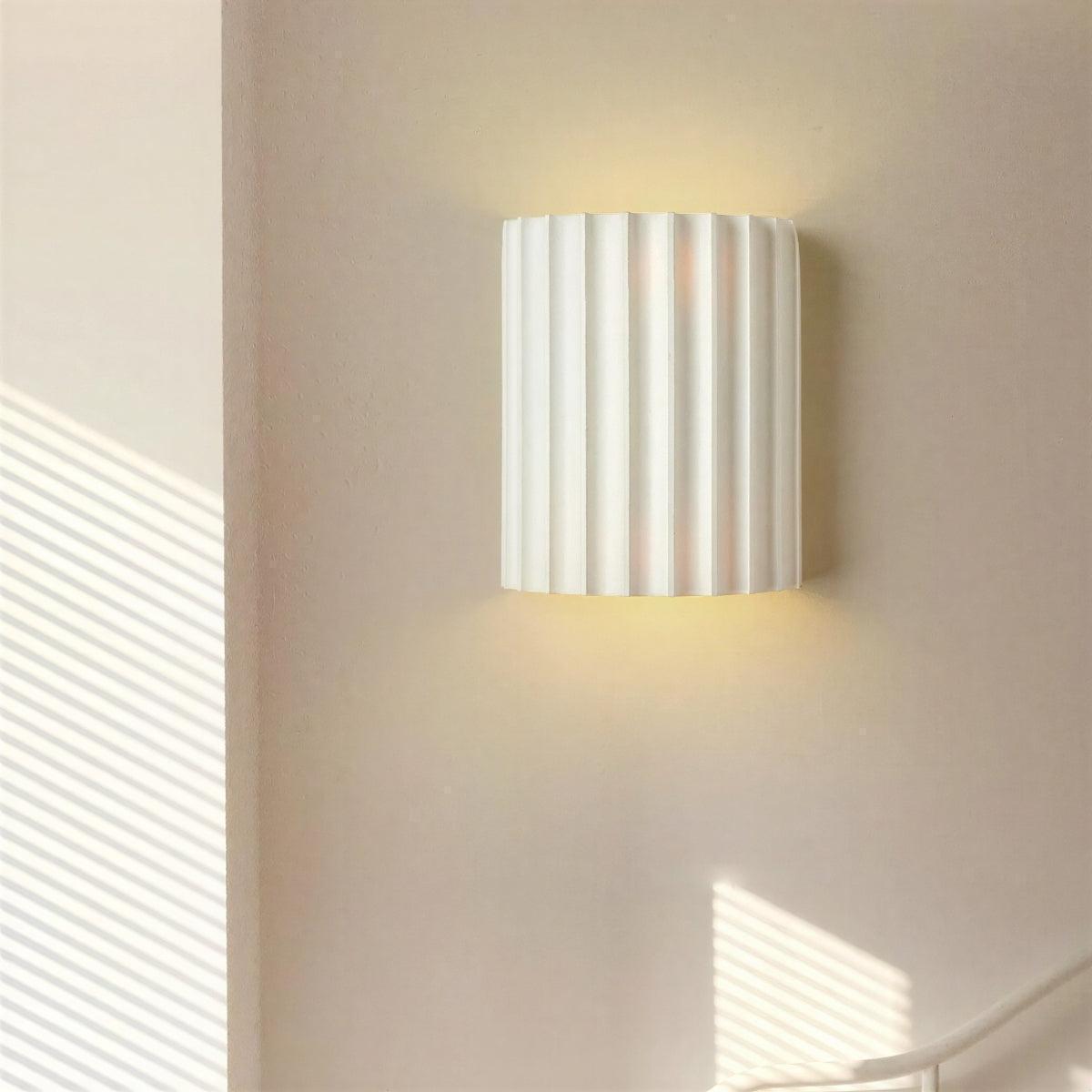 Round Fluted Wall Lamp With Up Down Lighting