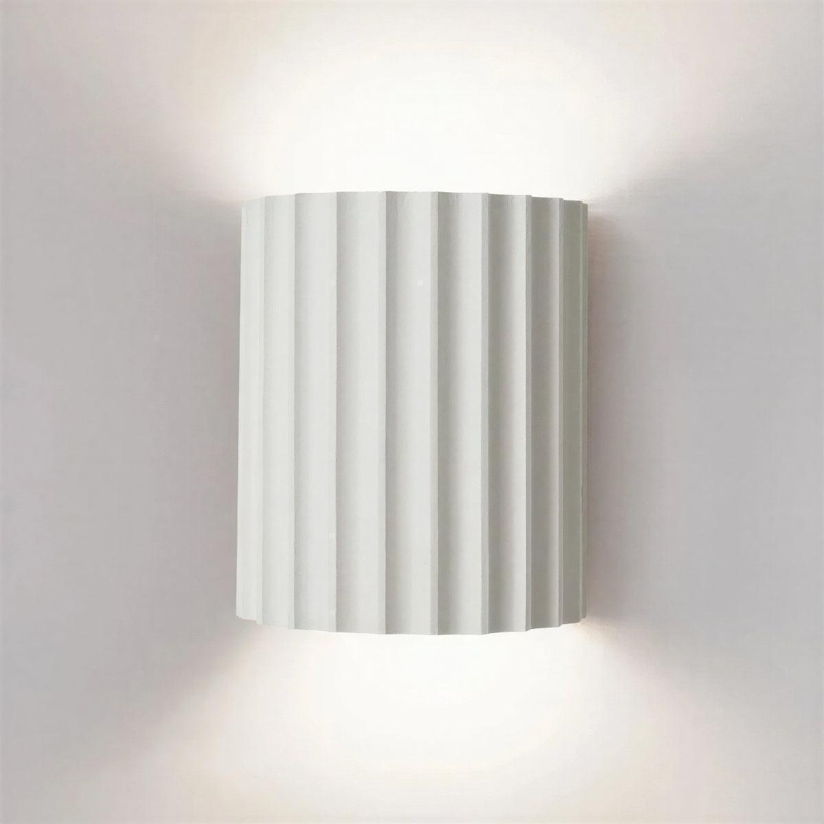 Round Fluted Wall Lamp With Up Down Lighting