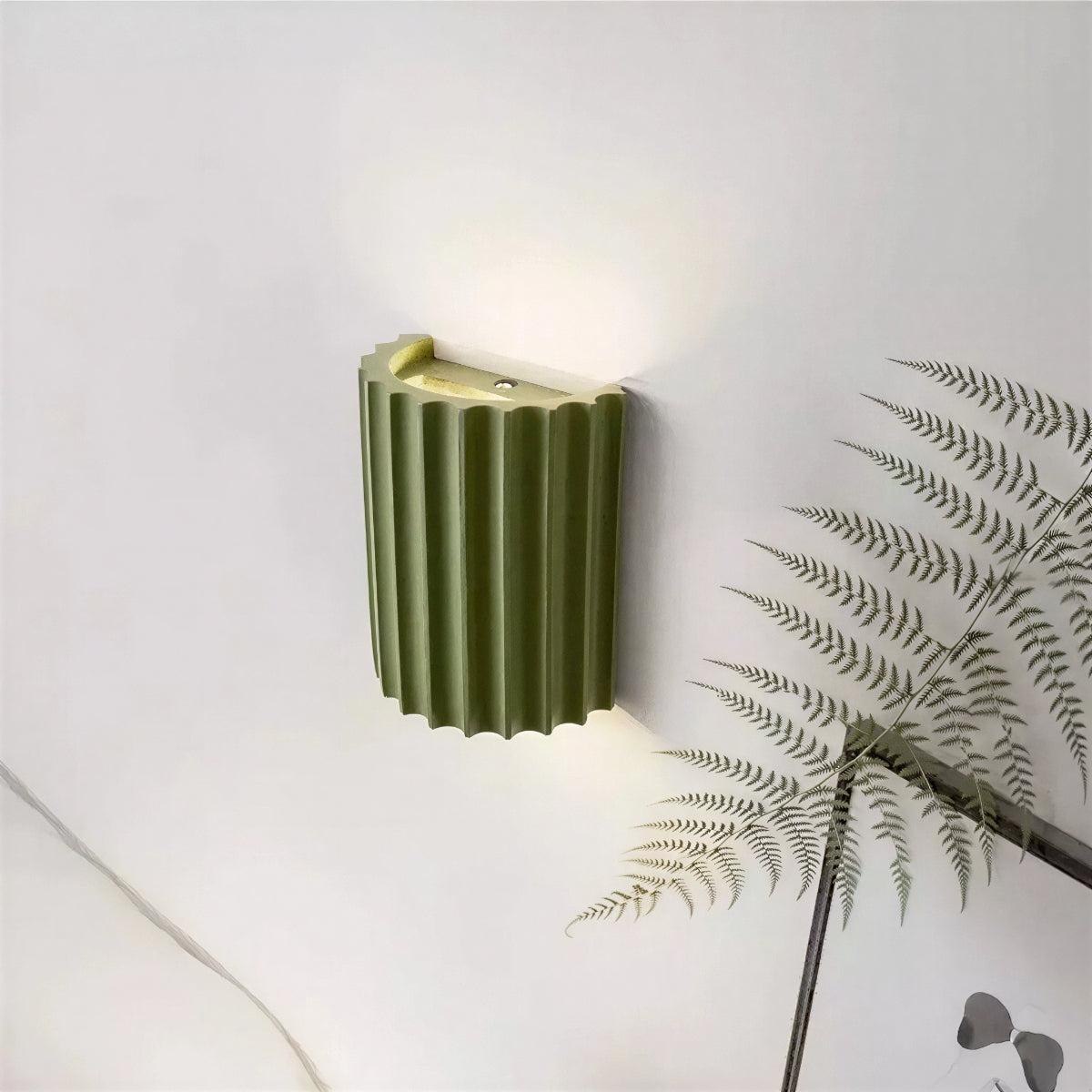 Round Fluted Wall Lamp With Up Down Lighting