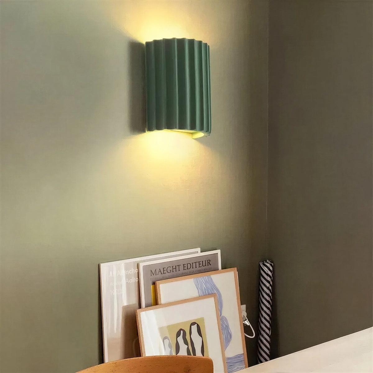 Round Fluted Wall Lamp With Up Down Lighting