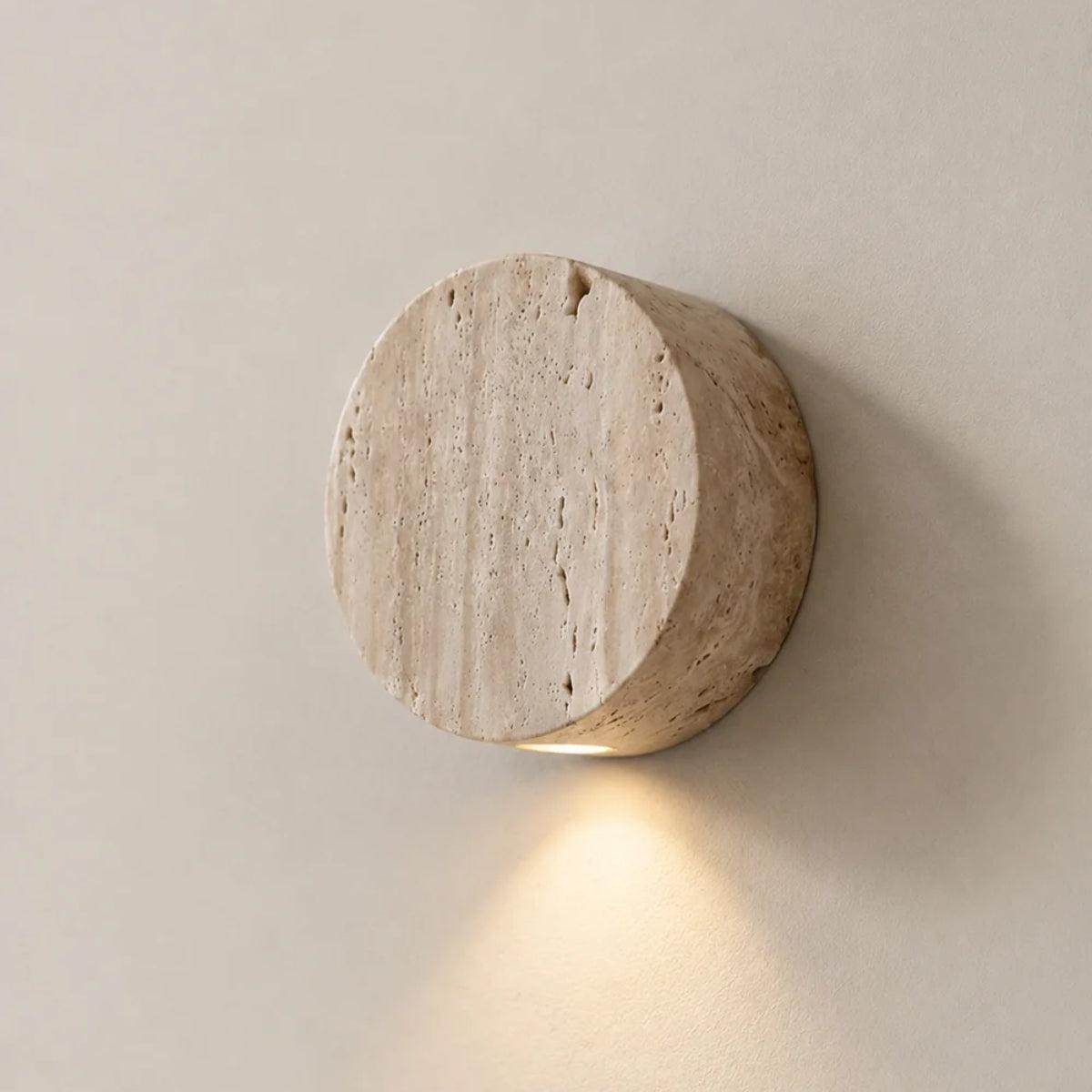 Round Stone Wall Light For Bedroom Bathroom And Lounge
