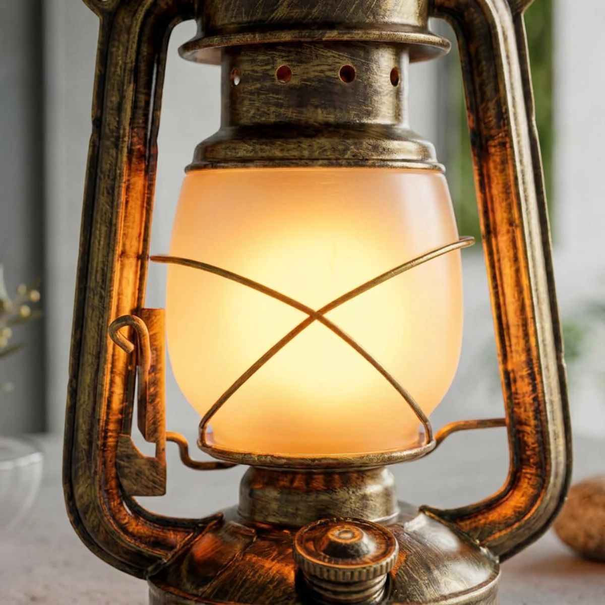 Rustic Wild West Vintage Lantern Table Lamp