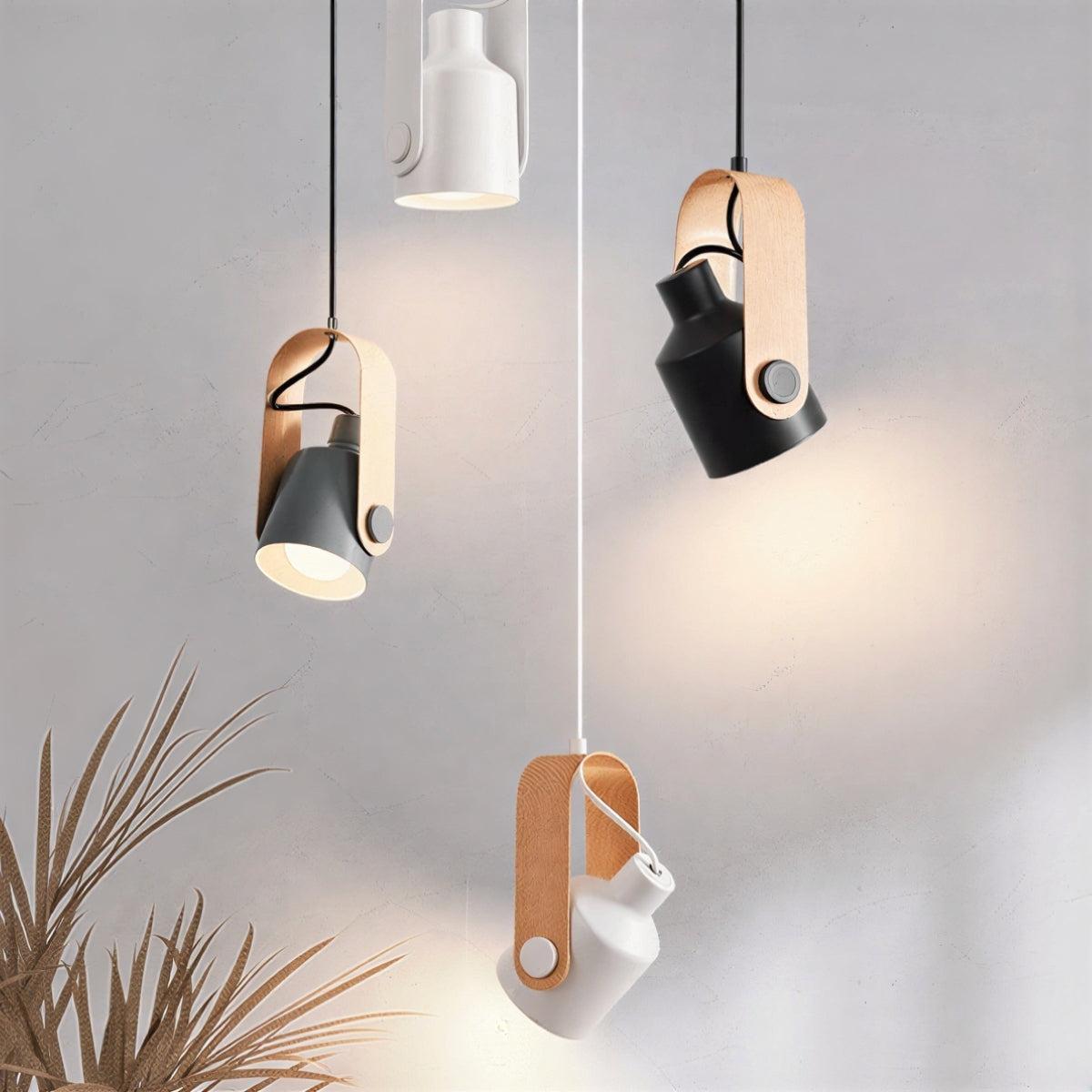 Scandinavian Pendant Ceiling Light With Adjustable Swivel Spotlight