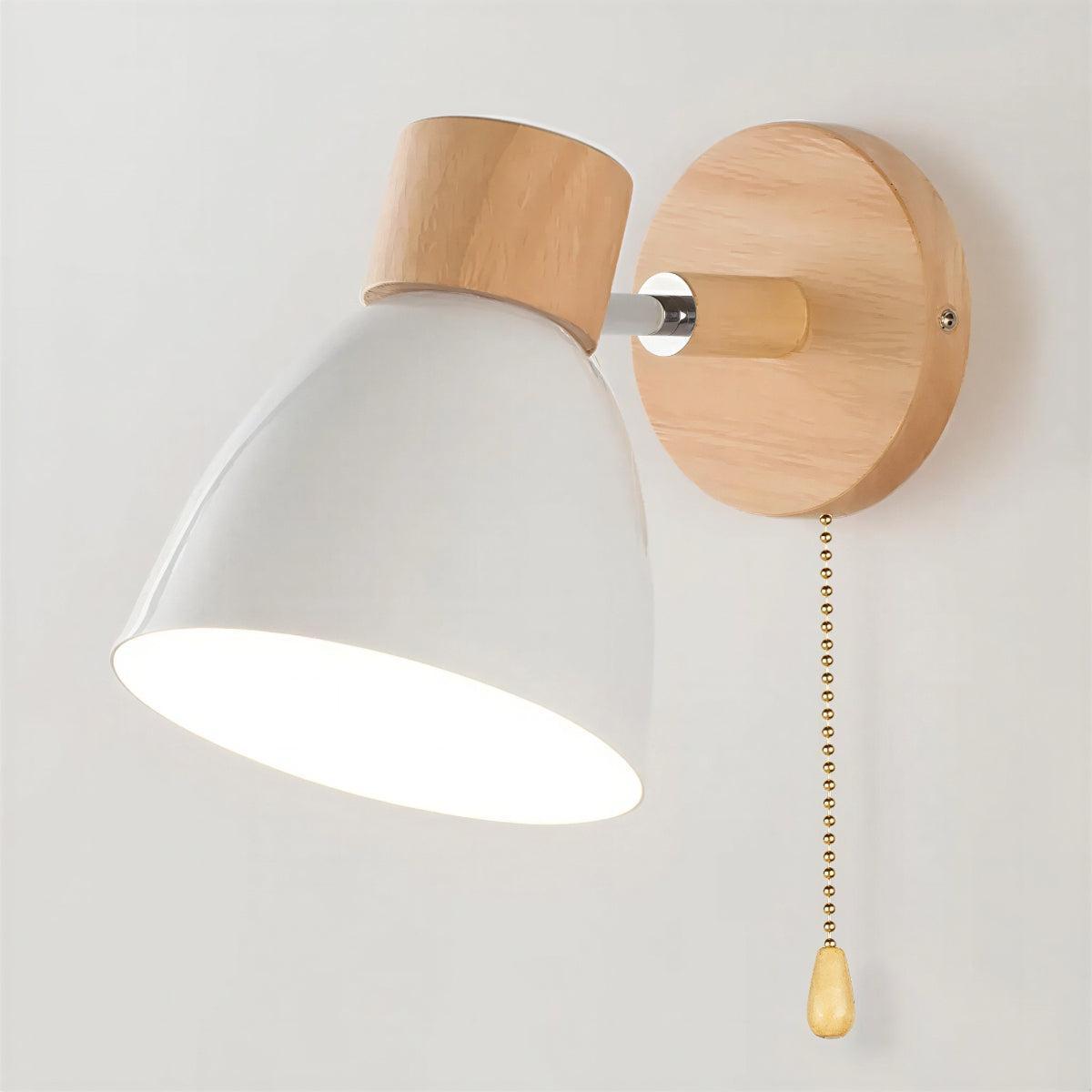 Scandinavian Wall Mounted Bedside Reading Light With Integrated Pull Switch