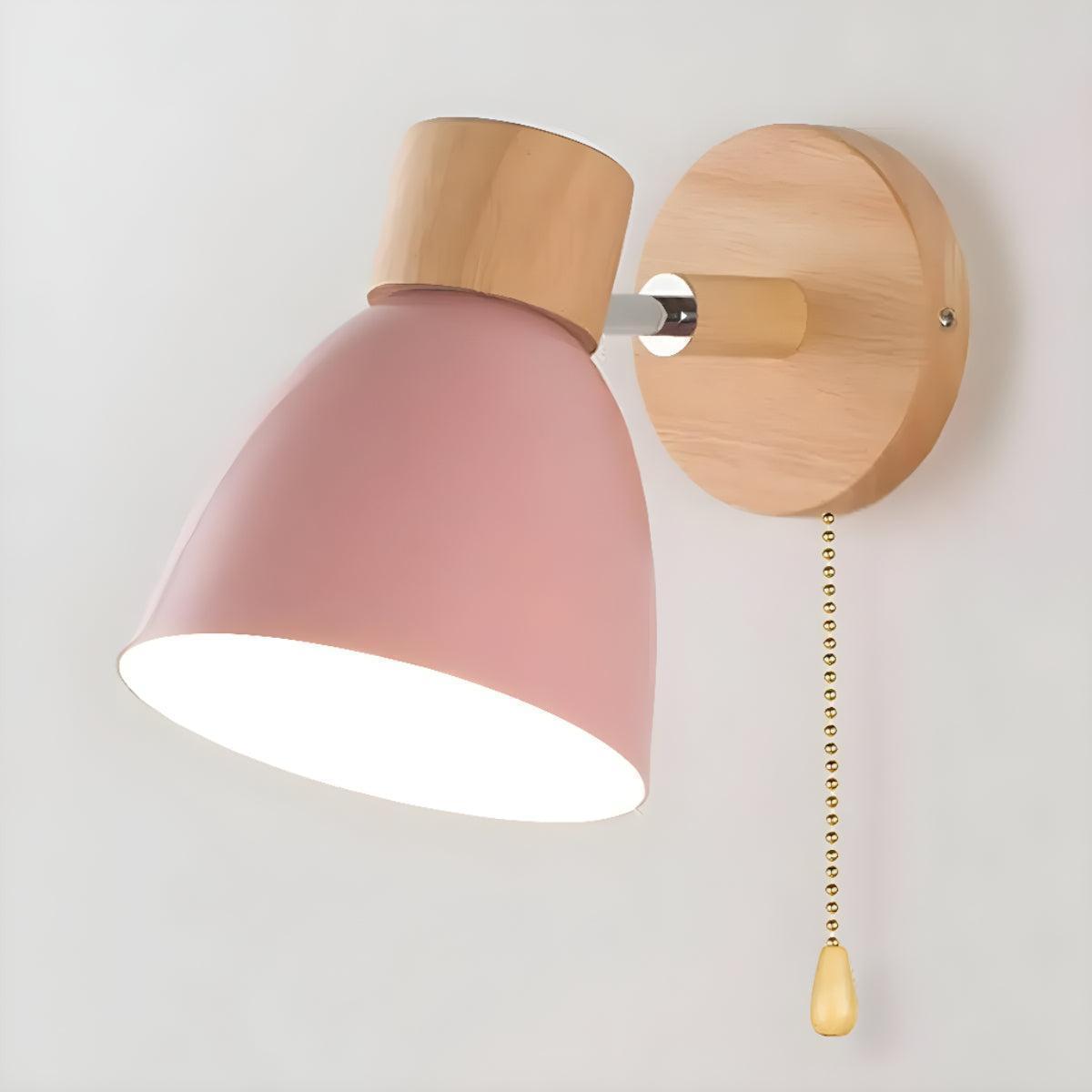 Scandinavian Wall Mounted Bedside Reading Light With Integrated Pull Switch