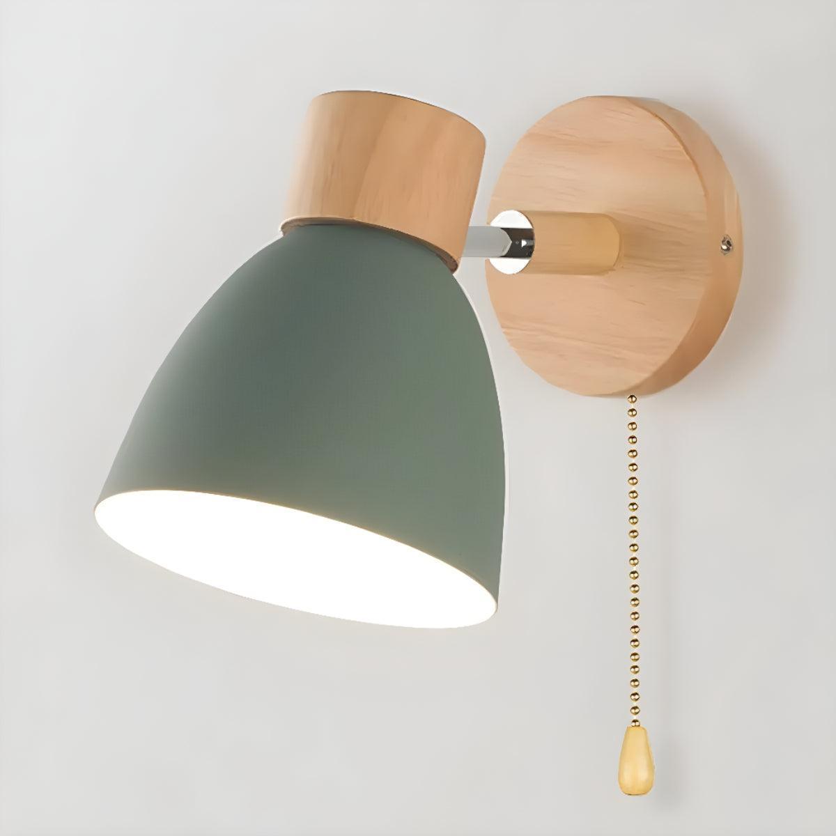Scandinavian Wall Mounted Bedside Reading Light With Integrated Pull Switch