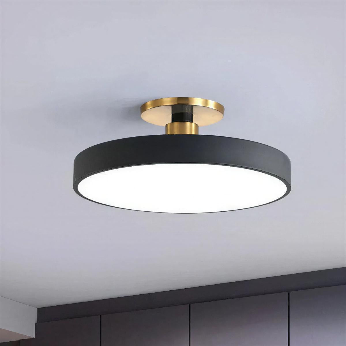 Semi Flush Ceiling Light With Modern Circular Nordic Design