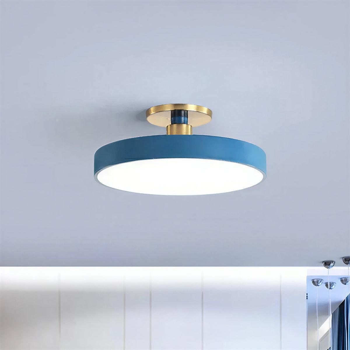 Semi Flush Ceiling Light With Modern Circular Nordic Design