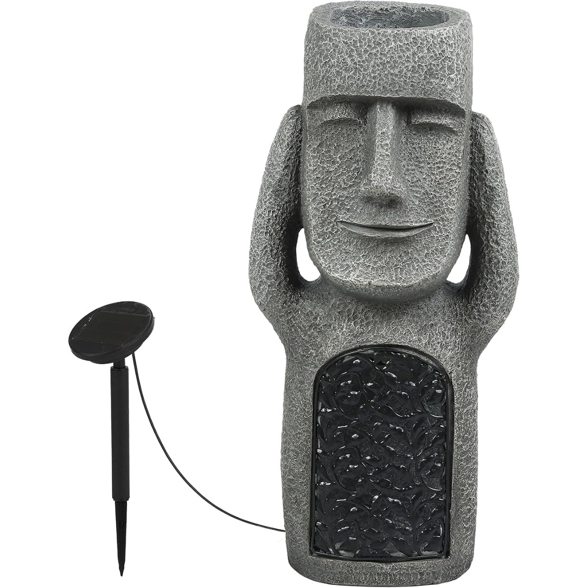 Solar Powered Garden Light With Easter Island Statue Design
