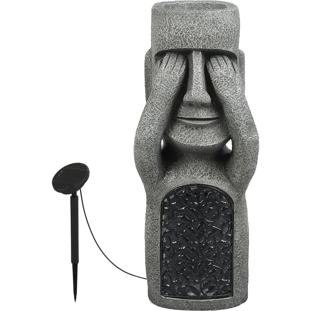 Solar Powered Garden Light With Easter Island Statue Design