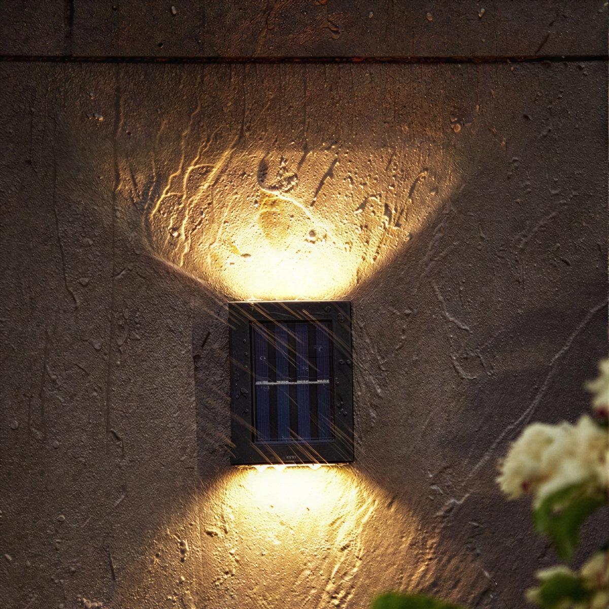 Solar Powered Outdoor Exterior Wall Lights With Up Down Lighting