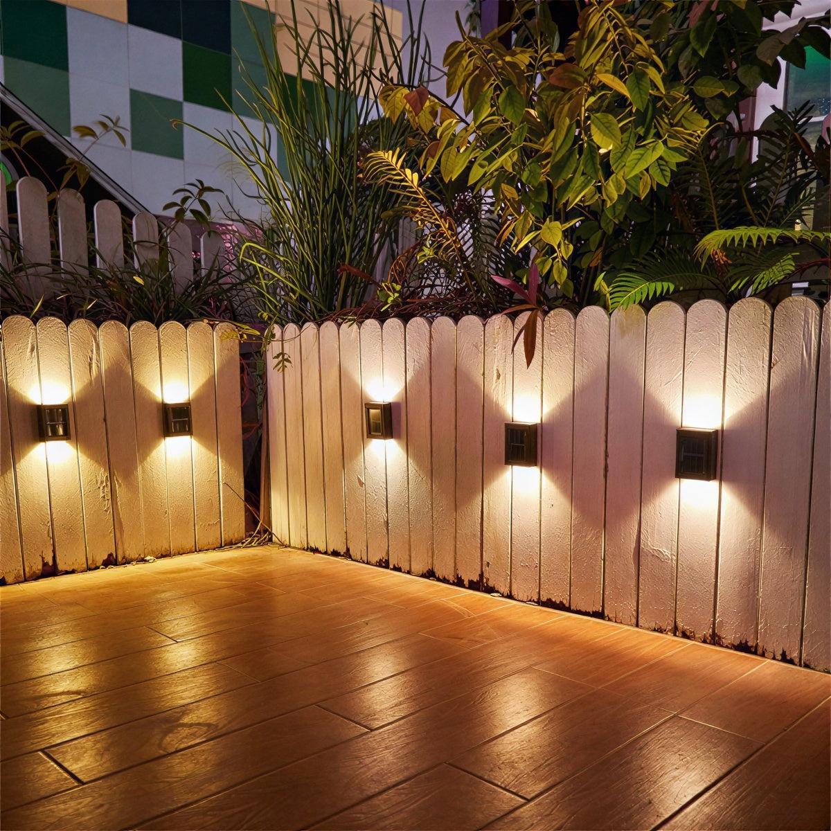 Solar Powered Outdoor Exterior Wall Lights With Up Down Lighting