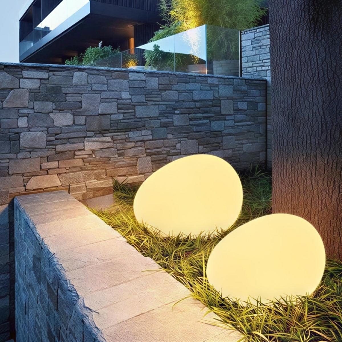 Solar Powered Stone Rock Styled Garden Light For Pathway