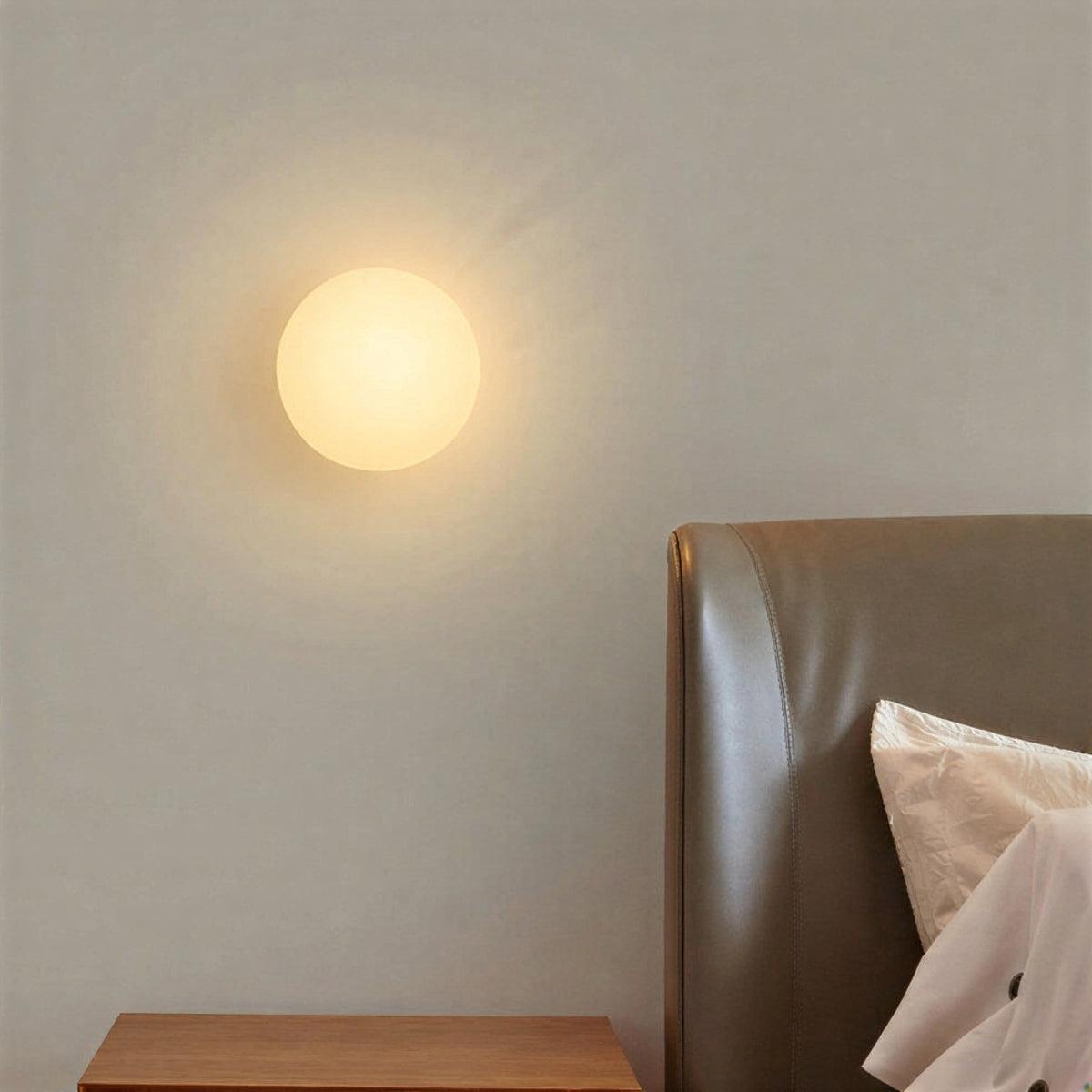 Spherical Mid-Century Wall Light Sconce With Frosted Globe Design