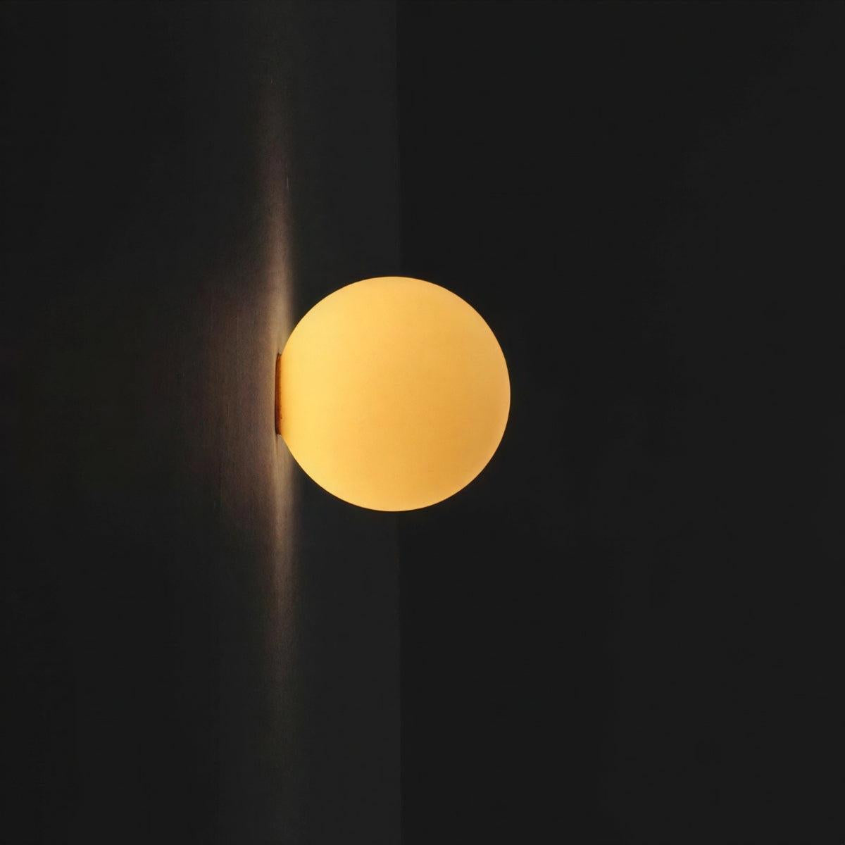 Spherical Mid-Century Wall Light Sconce With Frosted Globe Design