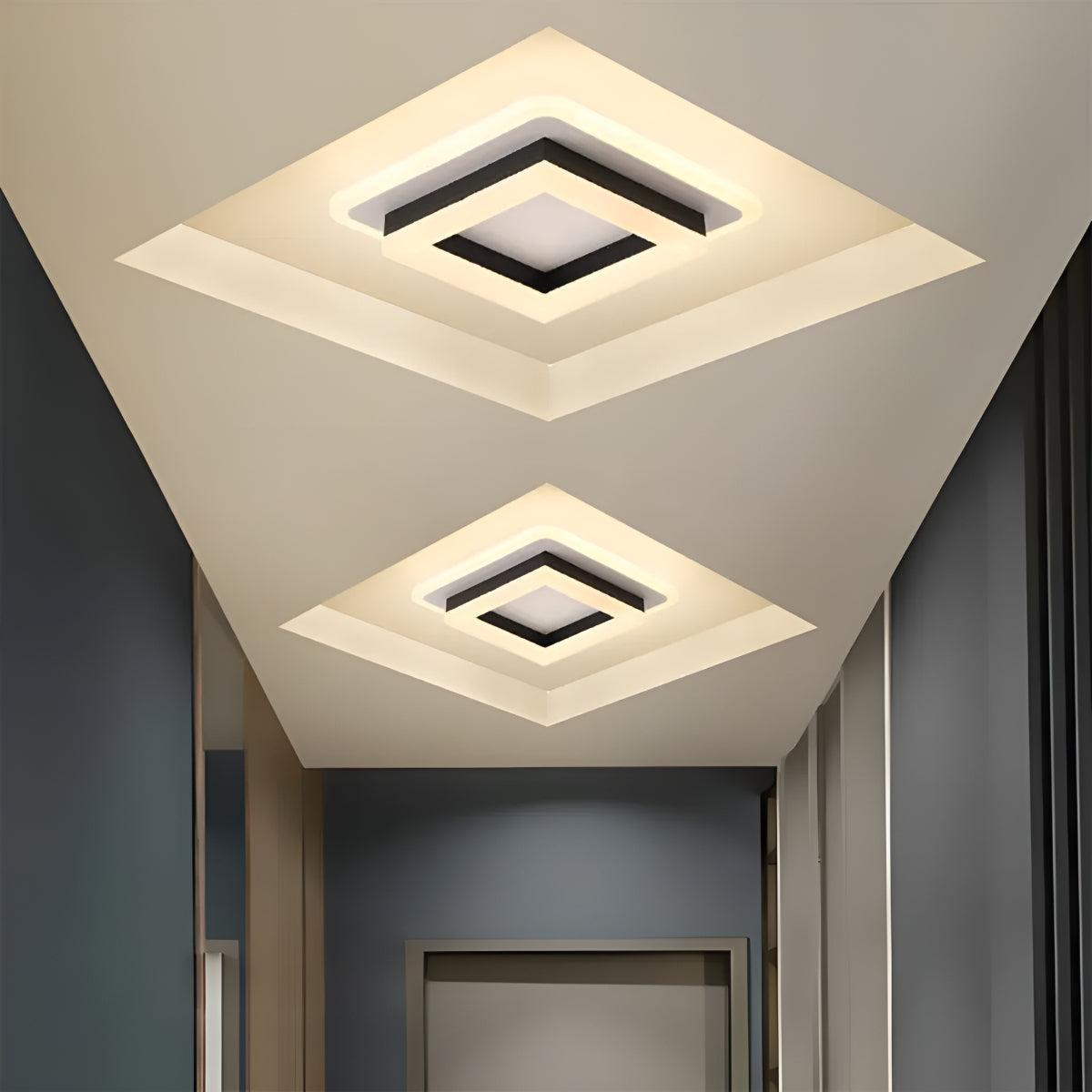 Square Flush Ceiling Light for Hallway and Bedroom
