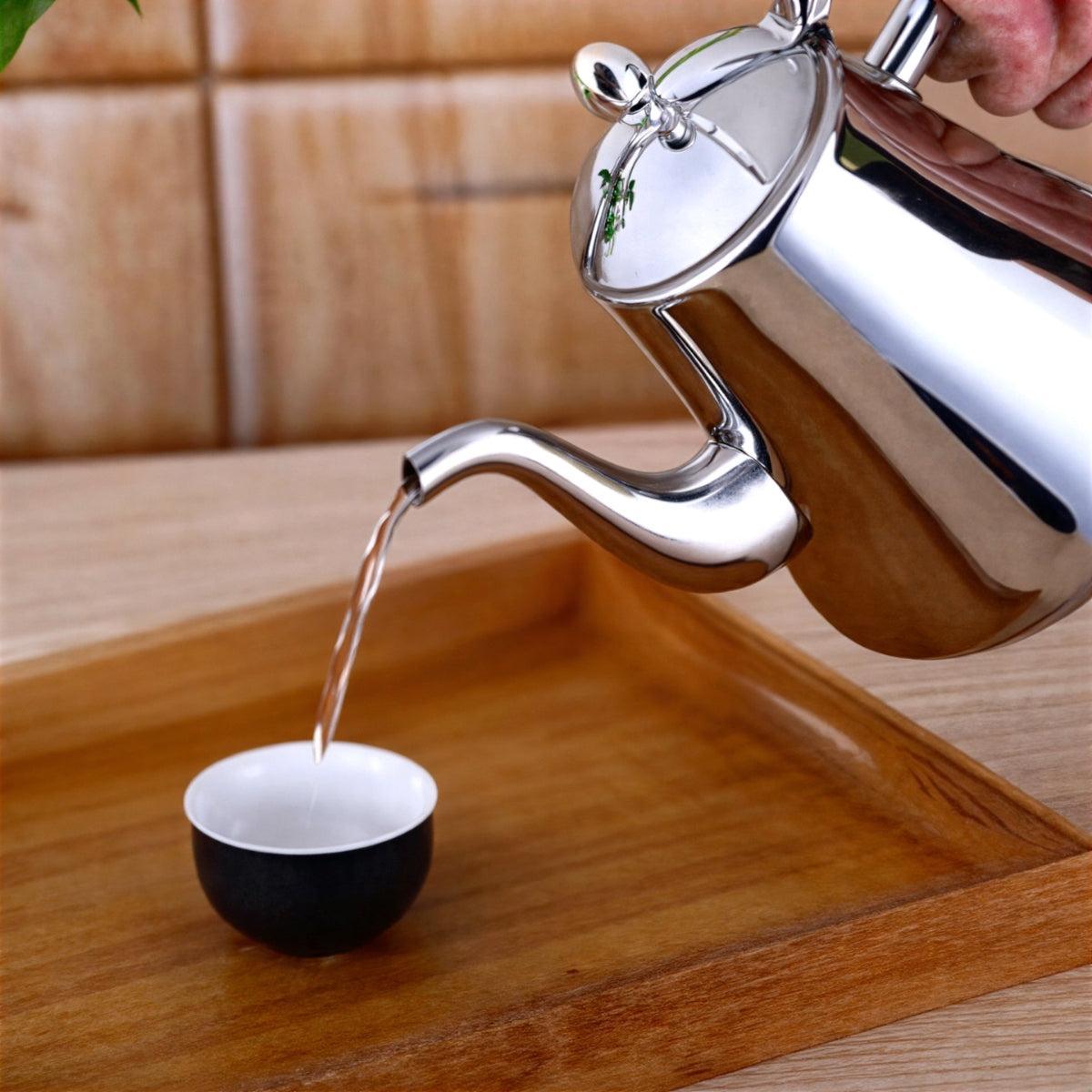 Stovetop Induction Hob Whistling Tea Kettle With Integrated Loose Leaf Tea Strainer