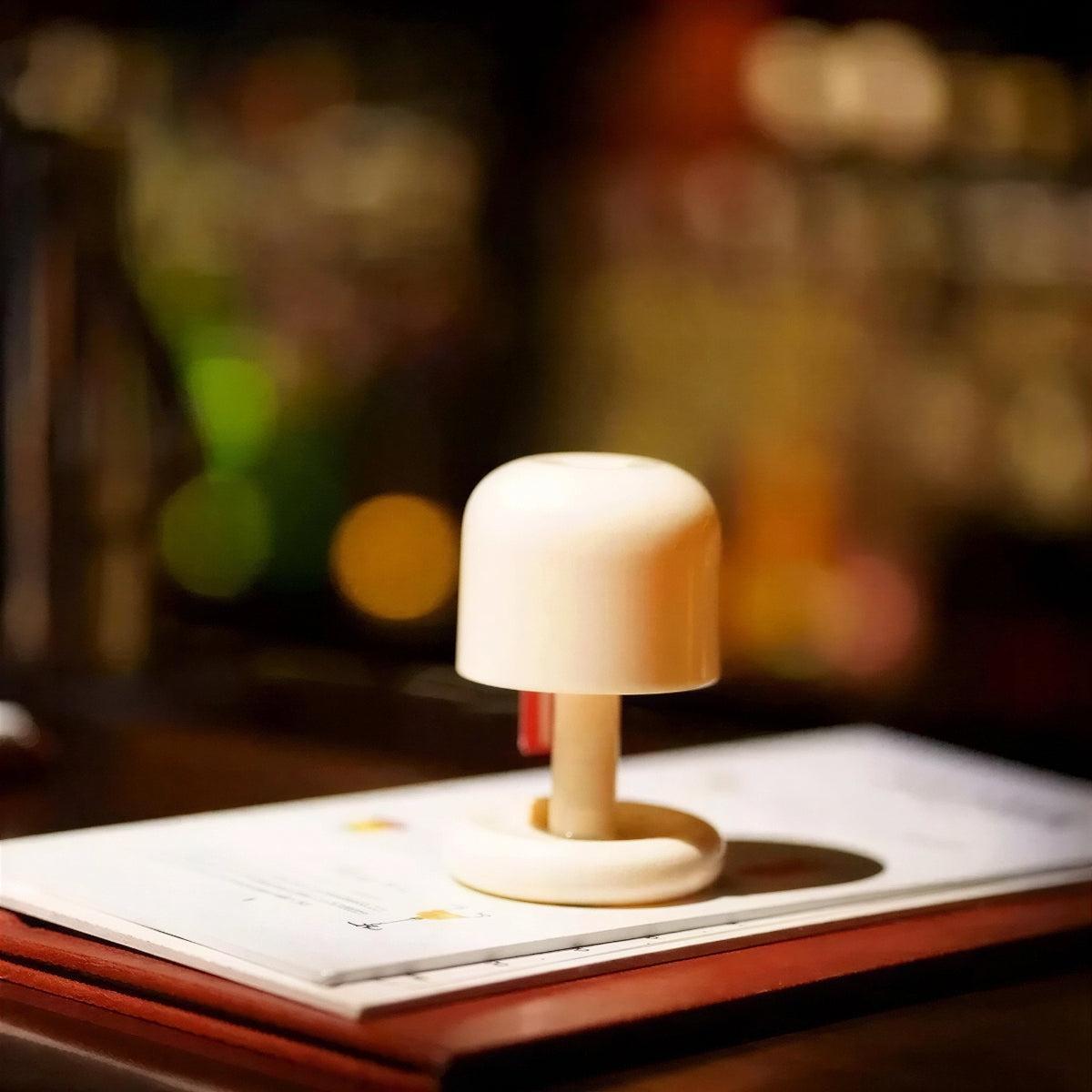 Sunset Table Lamp With Retro Mushroom Design And Dimmable Touch Control
