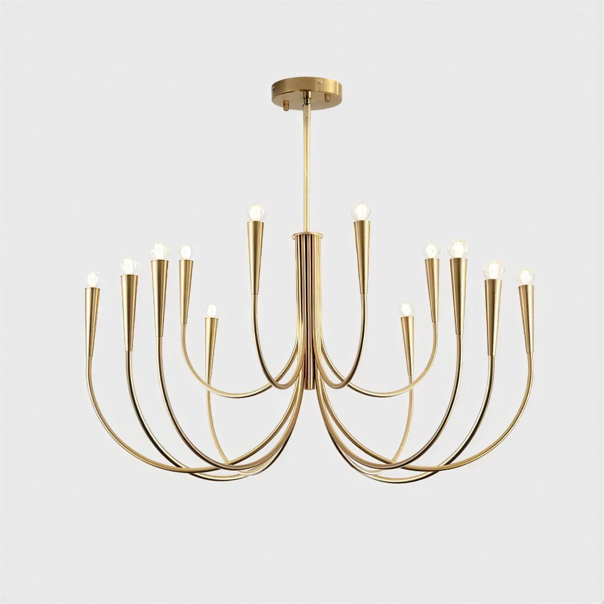 Swoop Arm Chandelier Ceiling Light For Lounge And Sitting Rooms