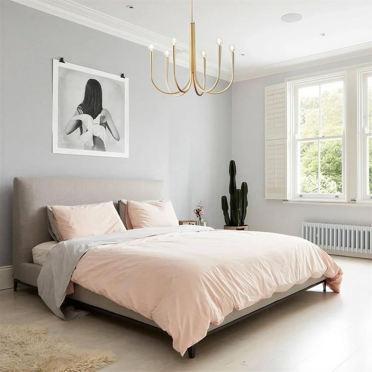 Swoop Arm Chandelier Ceiling Light For Lounge And Sitting Rooms