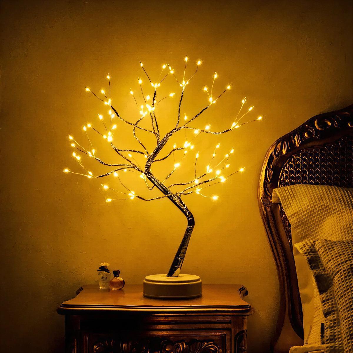 Table Lamp With Decorative Bonsai Fairy Tree Light For Ambient Rooms