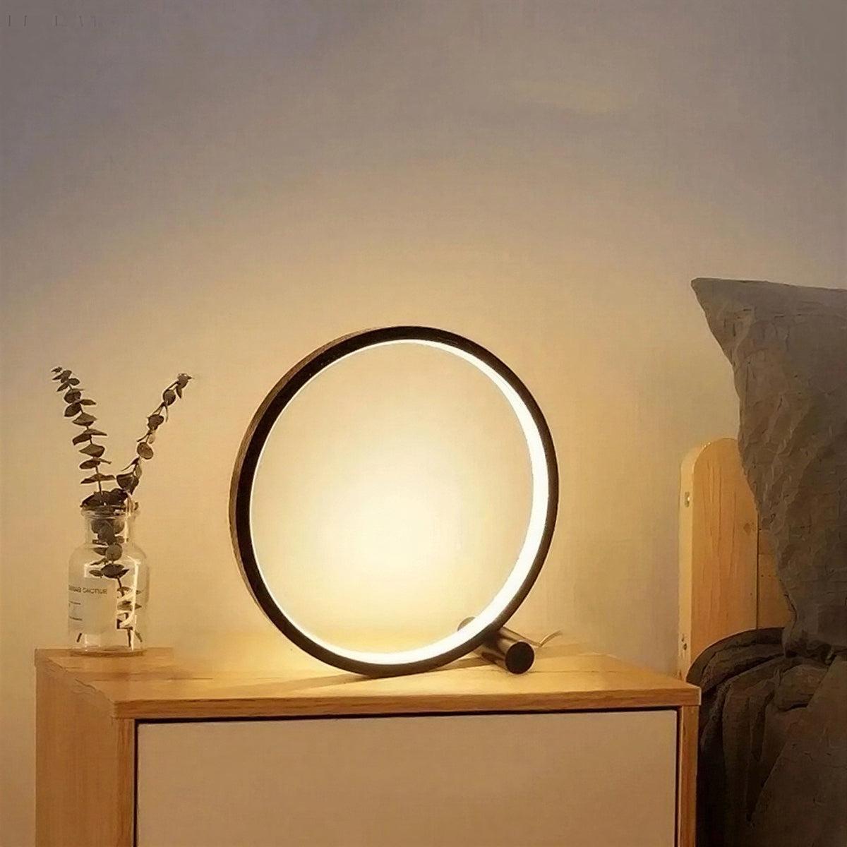 Touch Dimmable Circular Ring Table Desk Lamp