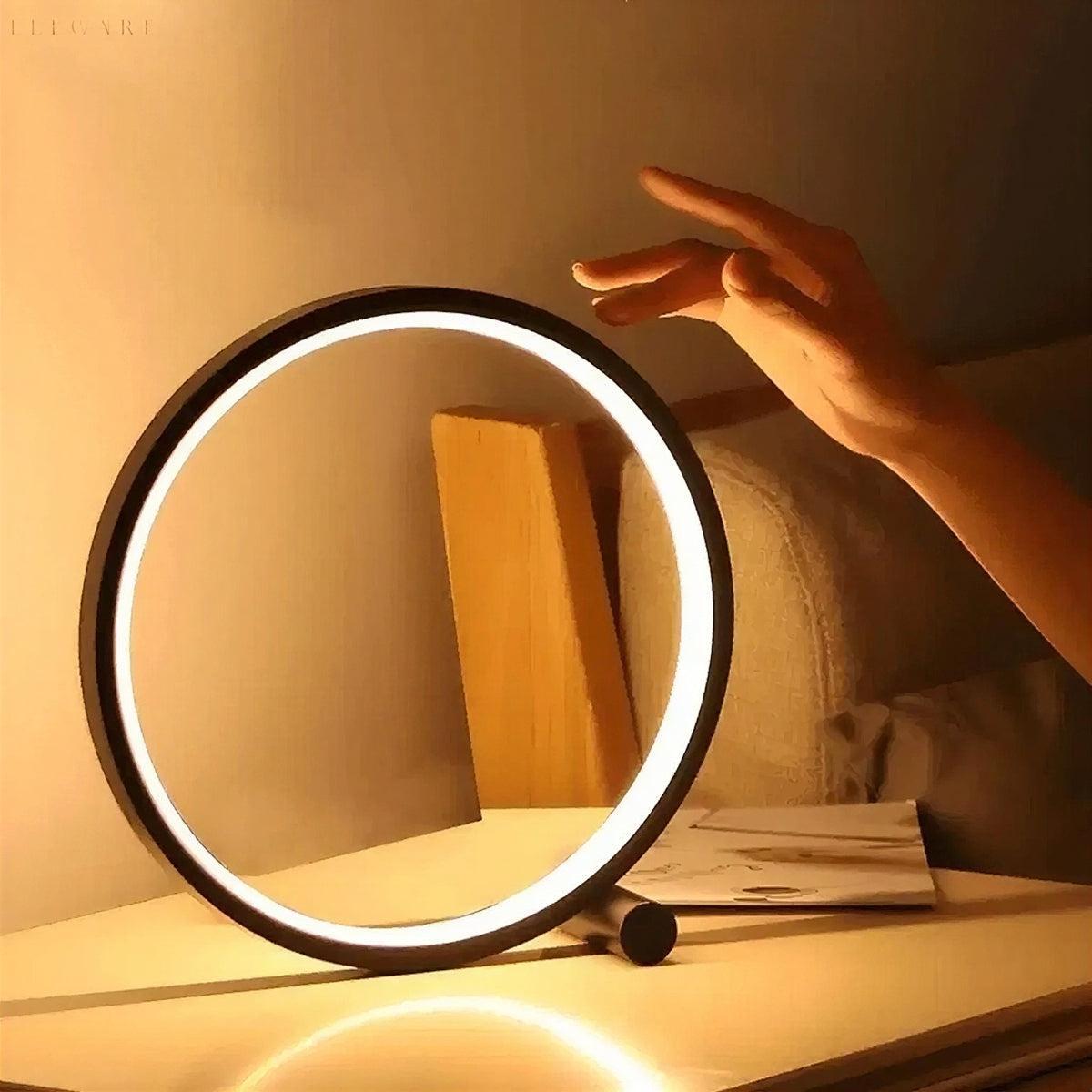 Touch Dimmable Circular Ring Table Desk Lamp