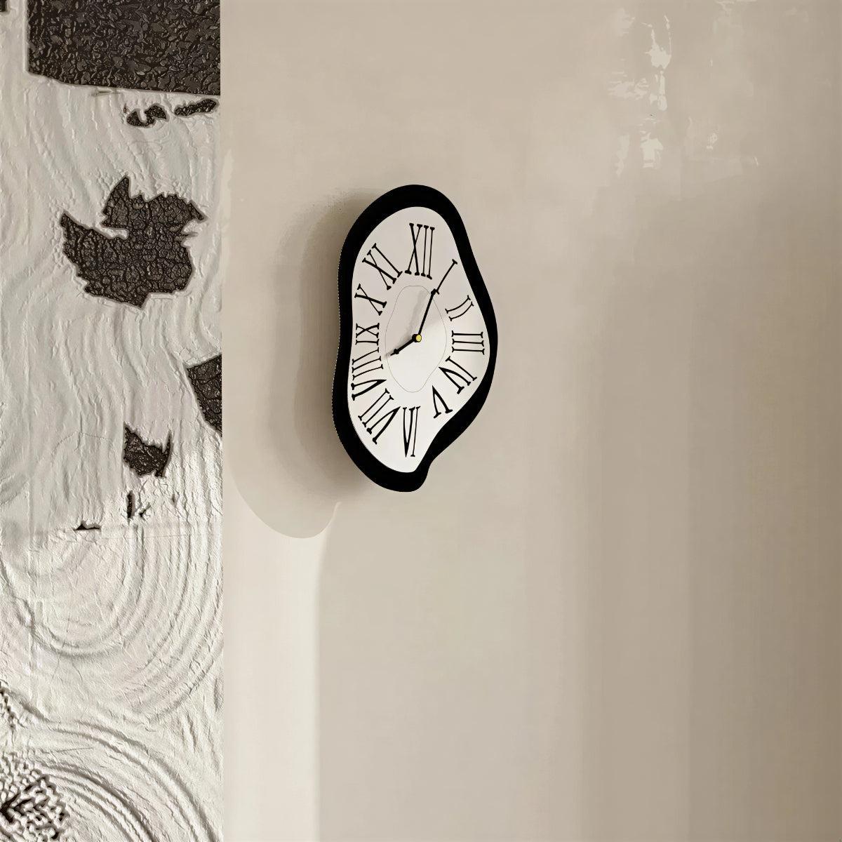 Unique Melting Wall Clock With Roman Numerals And Surrealist Style