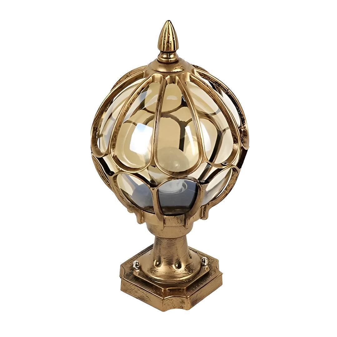 Vintage Outdoor Pier Mount Pillar Light with Glass Globe