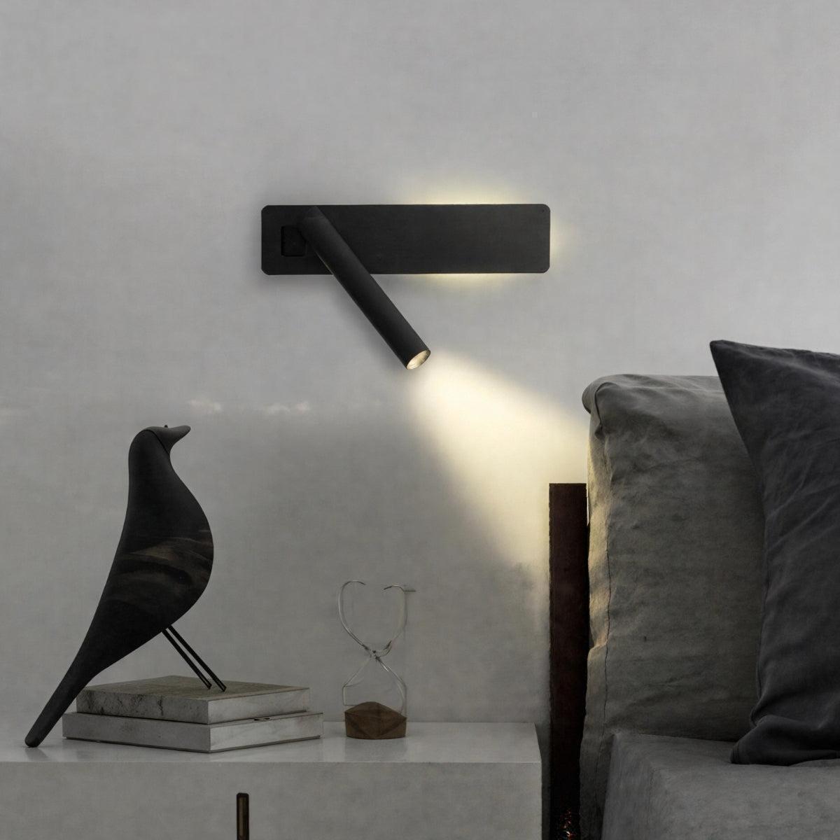 Wall Lamp For Reading With Integrated Adjustable LED Focused Beam