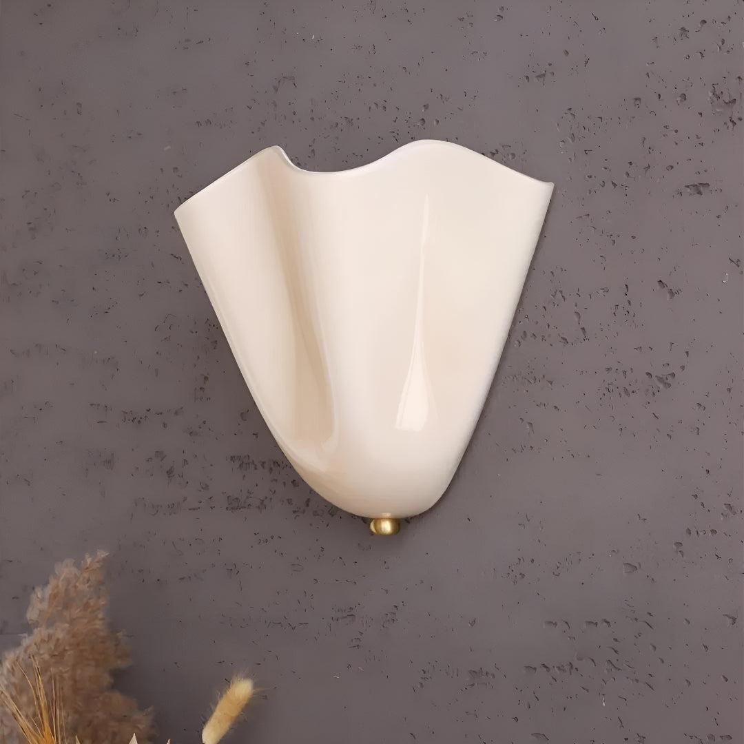 Wall Lamp with Elegant Petal Curved Glass Style