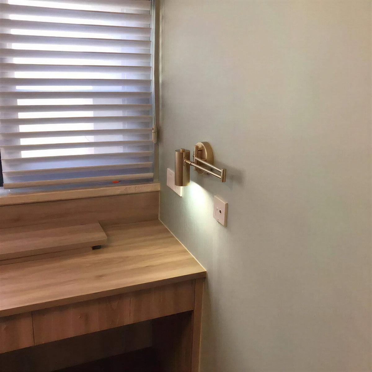 Wall Light With Adjustable Swing Arm Reading Lamp