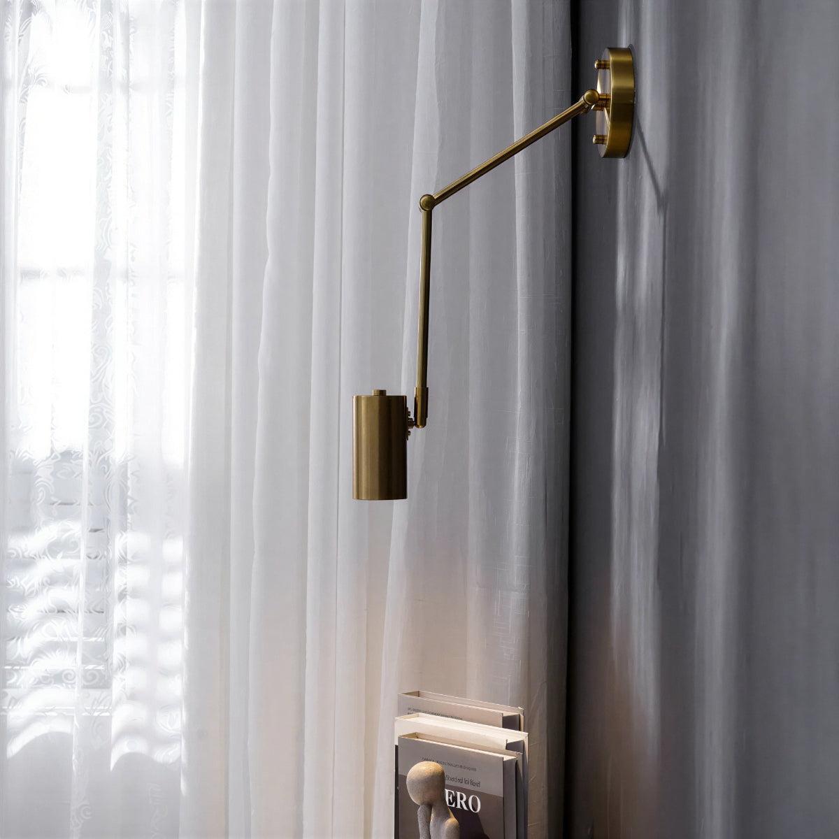 Wall Light With Adjustable Swing Arm Reading Lamp