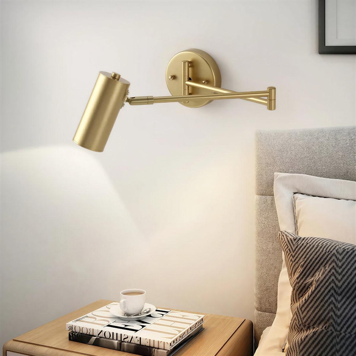Wall Light With Adjustable Swing Arm Reading Lamp
