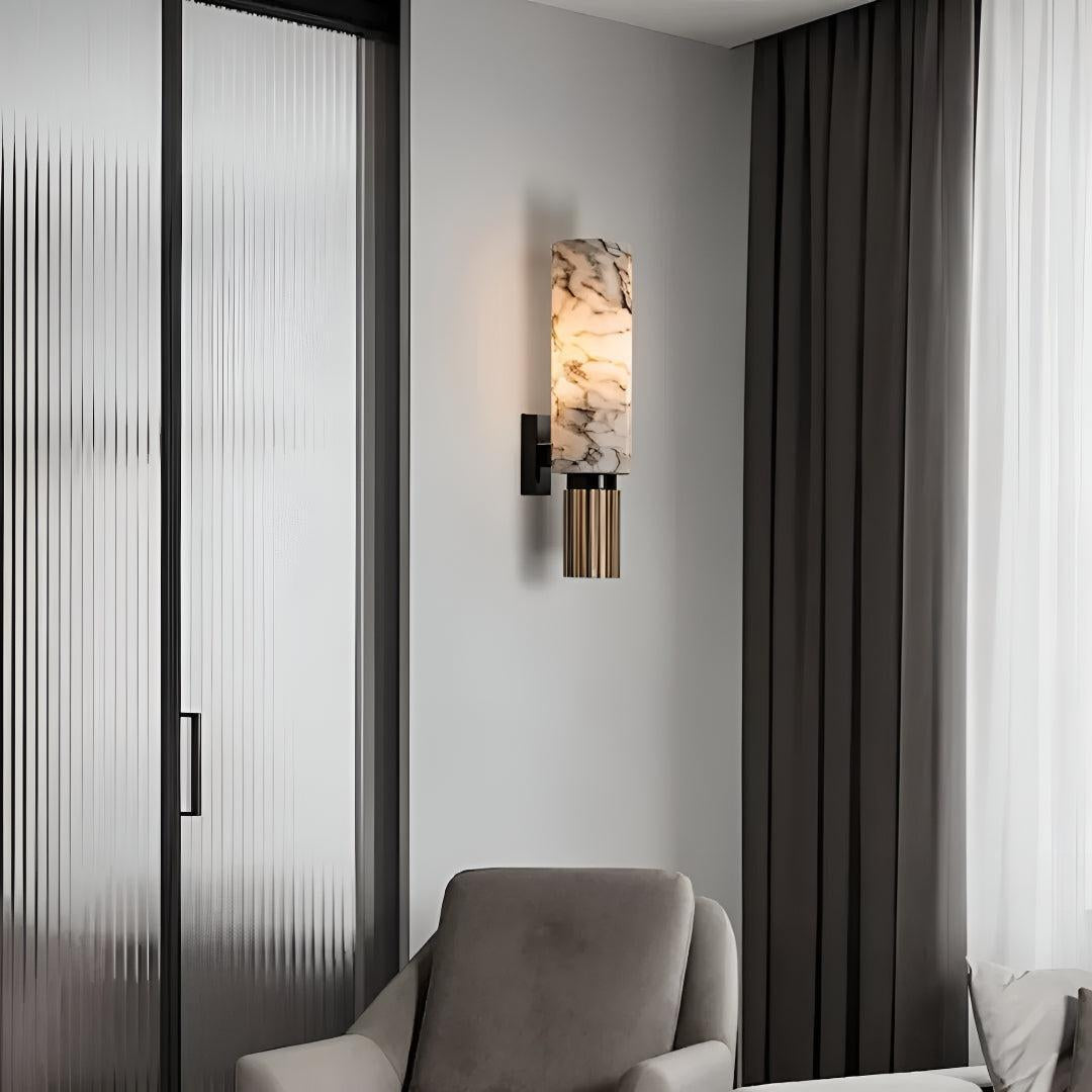 Wall Light with LED Glow and Alabaster Marble Shade
