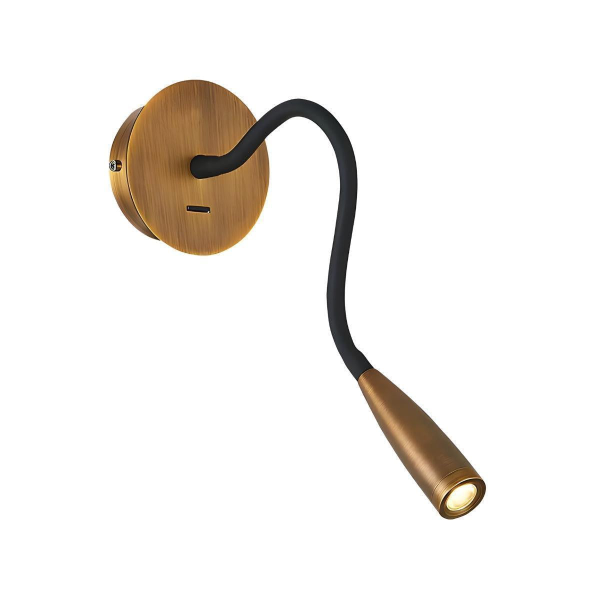 Wall Mounted Reading Light With Integrated USB Charging Port And Flexible Gooseneck