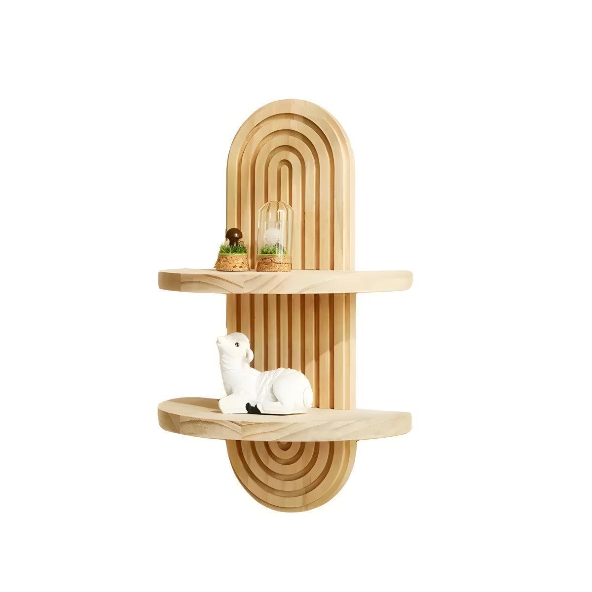 Wall Shelf With Wooden Arched Architectural Home Decoration Design