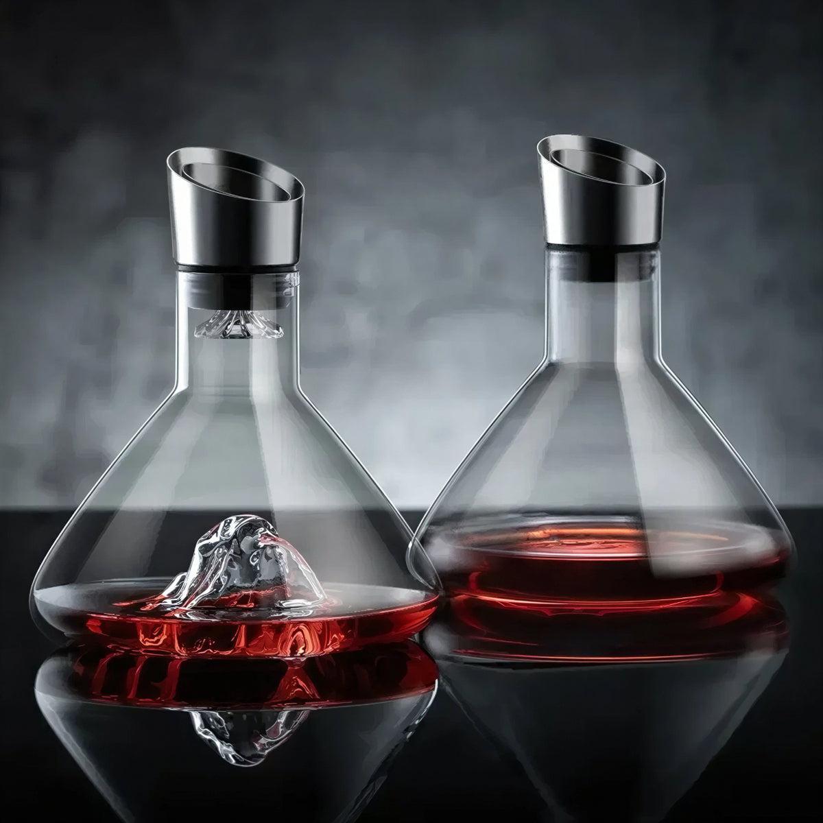 Wine Decanter Carafe With Iceberg Design For Effective Aeration